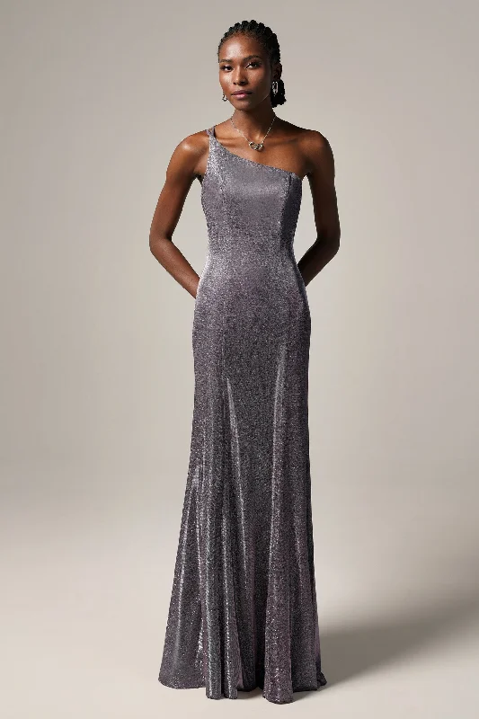 Hurry, Sale Ends Soon!Sheath-Column Floor Length Gold Dusting Fabric Dress CS0241