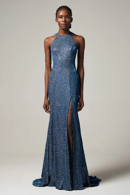 Don’t Wait – Deals Won’t Last!Sheath-Column Floor Length Gold Dusting Fabric Dress CS0262