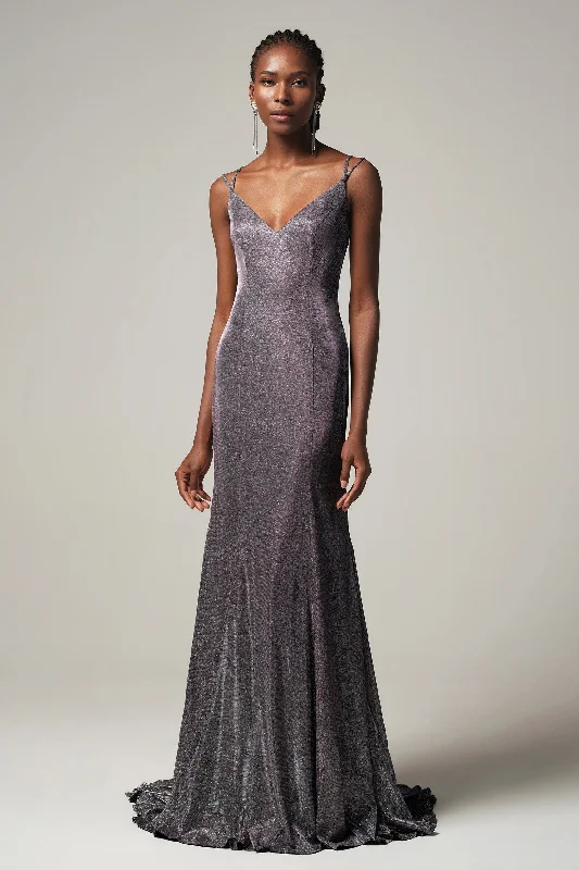 Every Deal is a Steal!Sheath-Column Floor Length Gold Dusting Fabric Dress CS0263