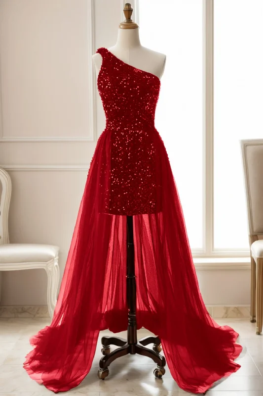 Stock Up and Save!Sheath-Column Sweep-Brush Train Sequined Prom Dress CS0467