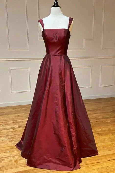 Today Only – Don’t Miss It!simple A-line burgundy long prom dress         cg24777