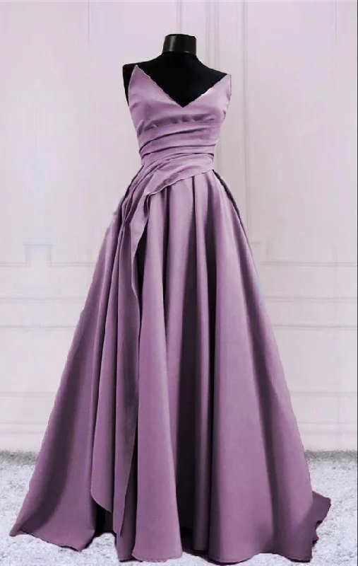 Seasonal Sale – Shop Now!Simple long prom dresses v neck split formal gown      cg24774