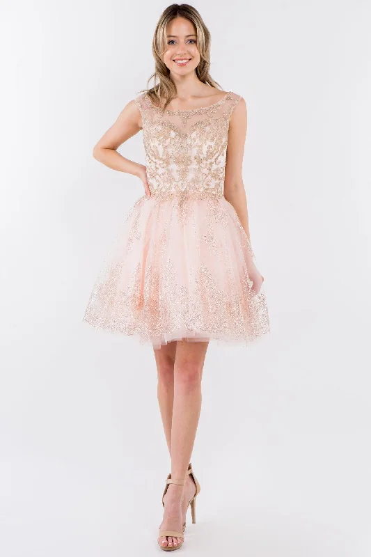 Snag the Best Prices Now!Sleeveless Glitter Short A Line Dress Sale