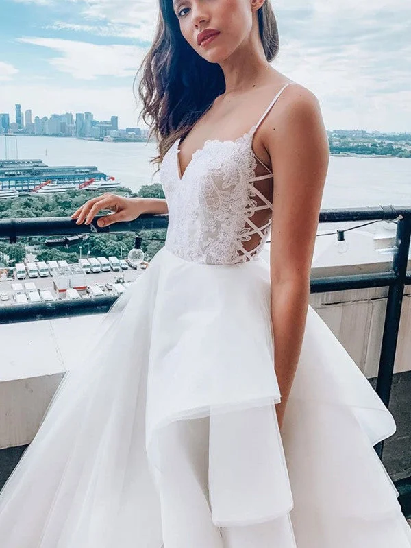 Savings You Can’t Ignore!Spaghetti Straps Long Prom Dresses 2021, Lace Popular Graudation Dresses, A-line Evening Dresses