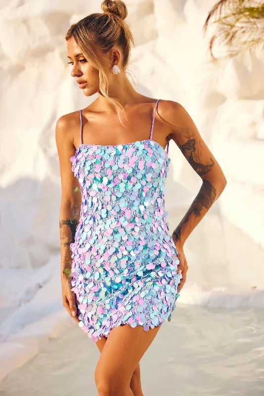 Hurry! While Supplies Last!Sparks Fly Mini Dress - Aqua