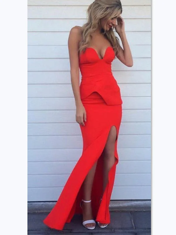 One Click Away from Big Savings!Strapless Simple Prom Dresses 2020, Mermaid Prom Dresses