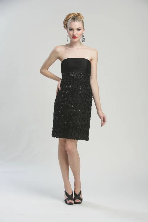 Stock Up and Save!Sue Wong - N3204 Strapless Rosette Empire Sheath Dress