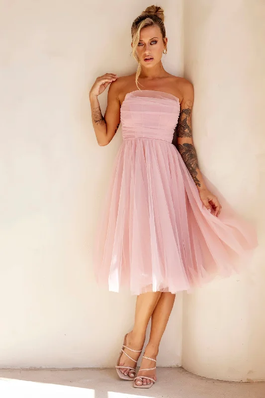 Save More When You Shop More!Swingin' It Midi Dress - Blush