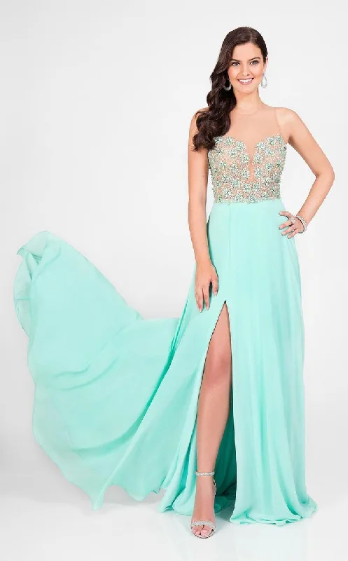 Every Deal is a Steal!Terani Couture - Illusion Sweetheart Chiffon Gown 1712P2512