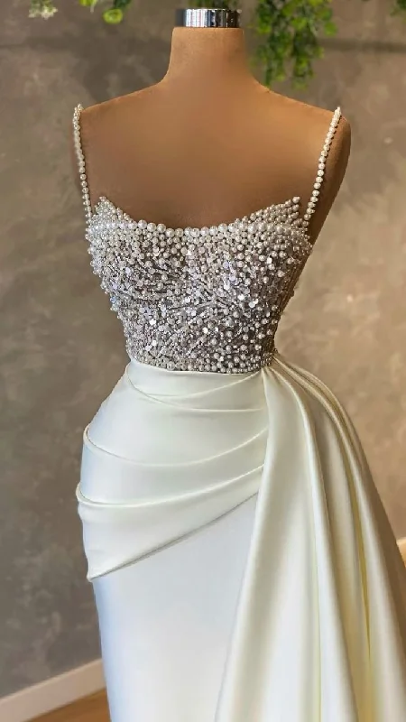 Steals and Deals Await!Ivory prom dress with pearl Prom Dresses Formal Evening Dresses    cg24399