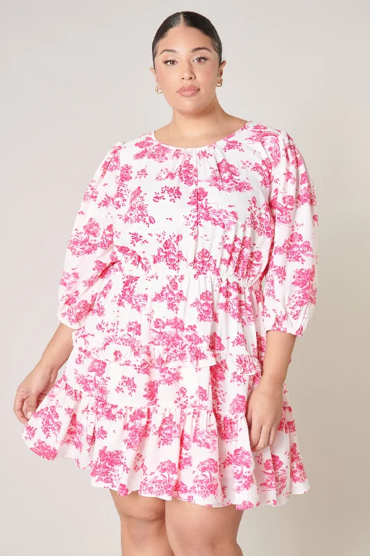 Shop Today, Save Tomorrow!Ainsley Meadow Toile Heartfelt Ruffle Dress Curve