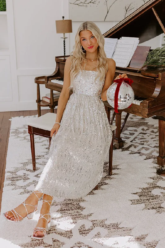 Hurry! While Supplies Last!All The Sparkle Sequin Midi in Champagne