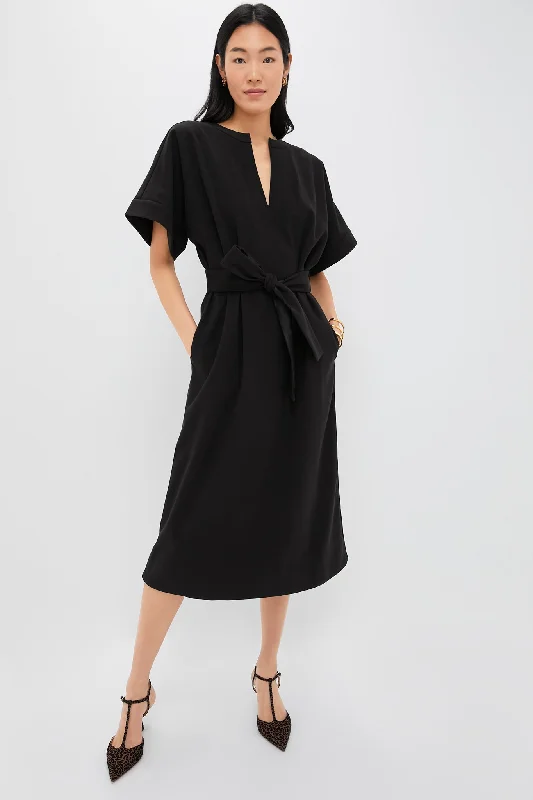 Great Deals, Just for You!Black Double Face Flannel Gianna Dress