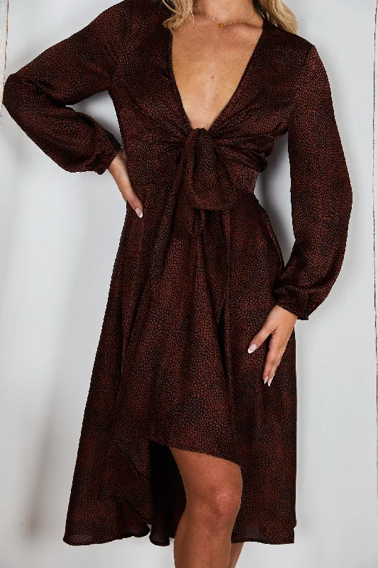 Best Offers of the Month!Bryleigh Dress - Bronze Print