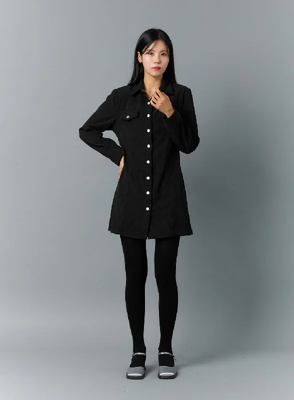 Lowest Prices Guaranteed!Corduroy Button Mini Dress ON316