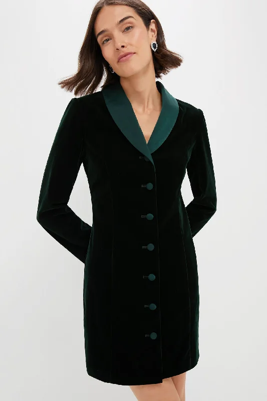 Unmissable Offers Await!Dark Green Velvet Stacie Dress