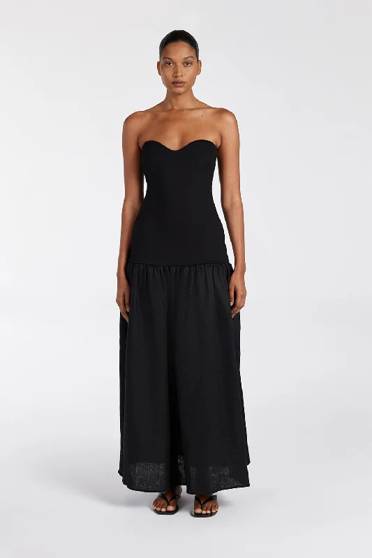 Mega Sale Happening Now!ELLISON BLACK STRAPLESS MIDI DRESS