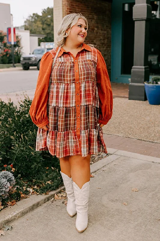 Don't Miss Out!Fall Vibes Plaid Mini Dress Curves
