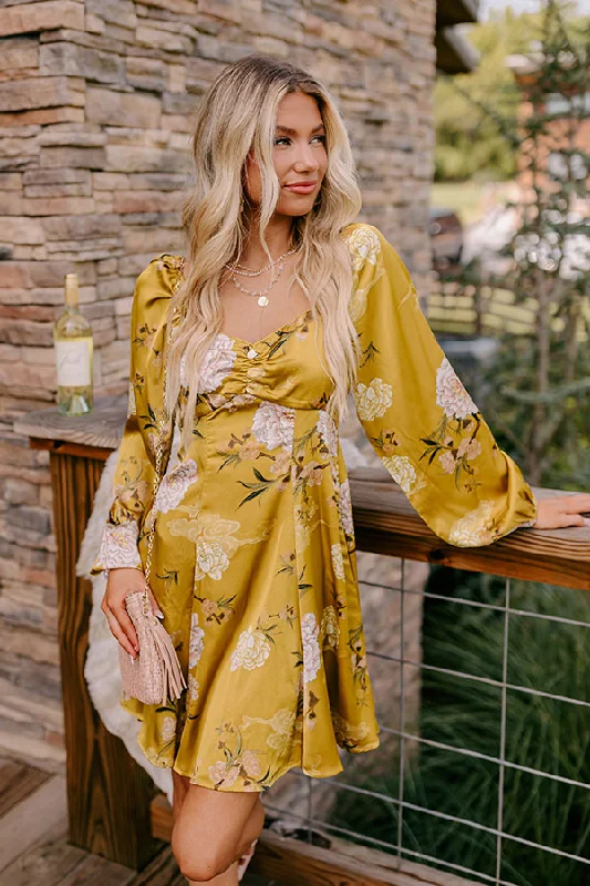 Buy One, Get One Free!Flirty Moments Satin Mini Dress in Chartreuse