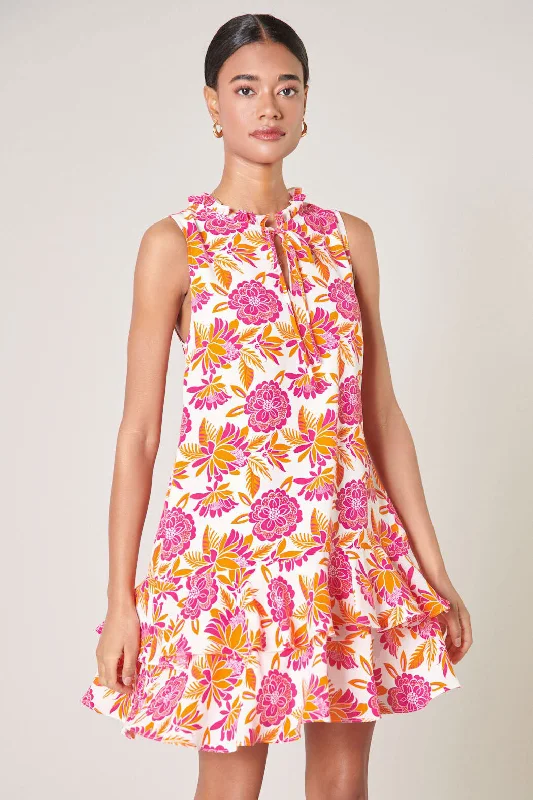 Stock Up and Save!Flower Bomb Graceland Ruffle Trim Mini Dress