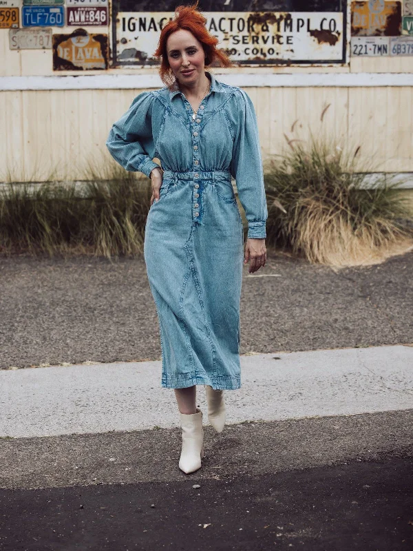 New Discounts Just Dropped!Free People Mad Love Denim Midi Dress