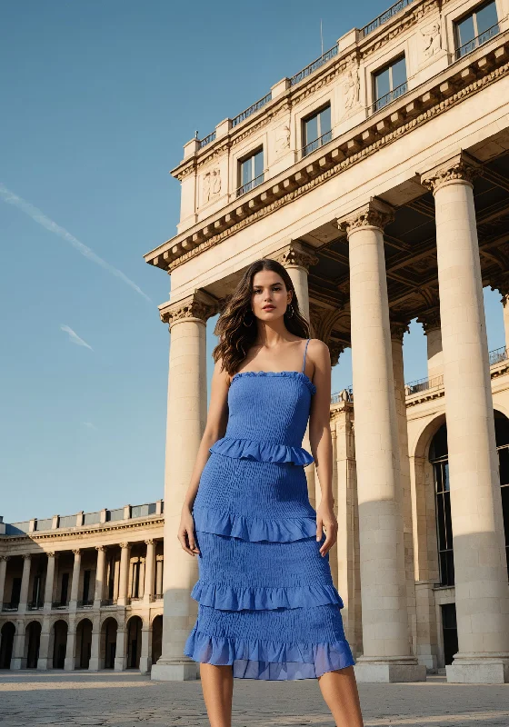 Upgrade for Less!Georgette Smocked Midi Dress