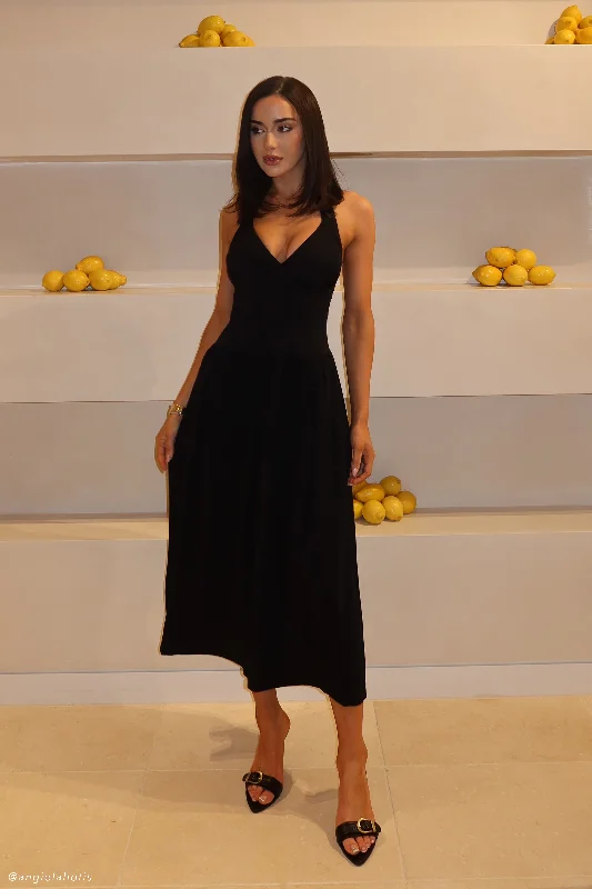 The Best Offers Are Here!Harriette Halter Midi Dress - Black