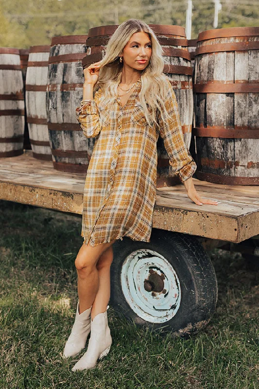 Every Deal is a Steal!Hayride Happiness Plaid Mini Dress