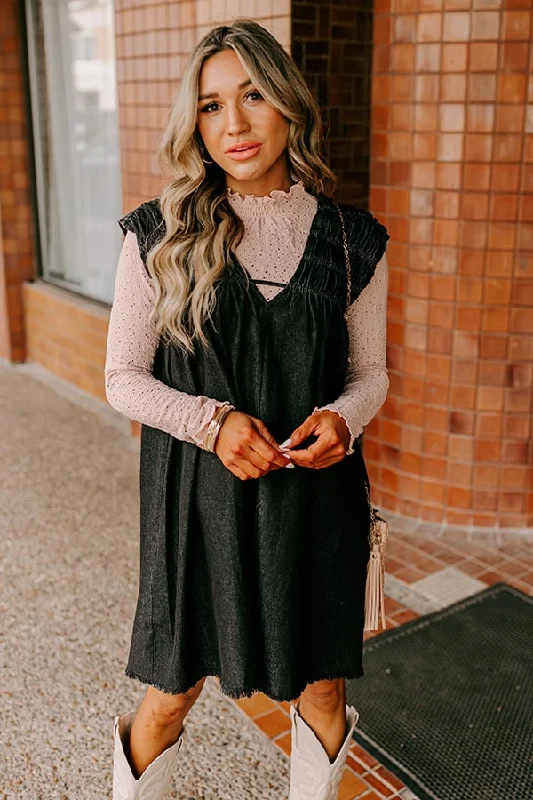 Sale Alert – Get Ready to Shop!Hayride Honey Denim Mini Dress in Black