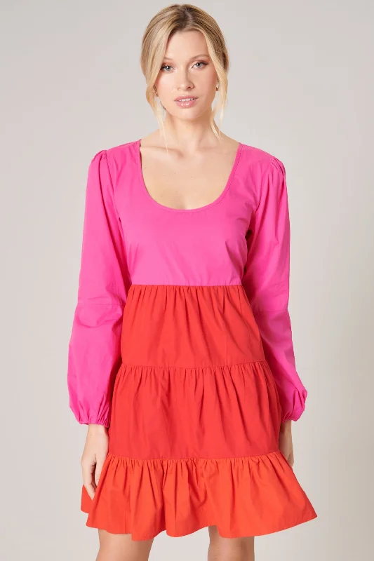 Score Big Savings Today!In a Heartbeat Scoop Neck Tiered Mini Dress