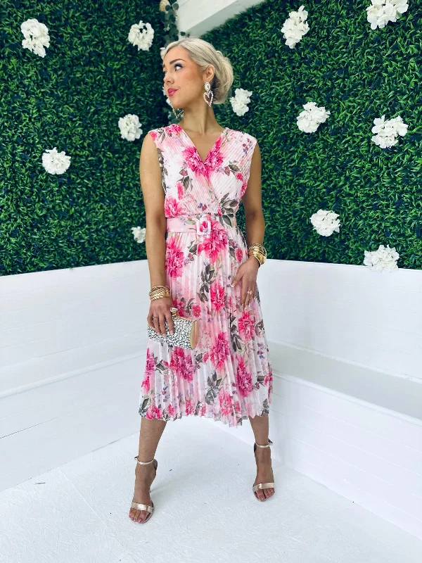The Best Deals Won’t Wait!Jodie Pleated Midi Dress Floral