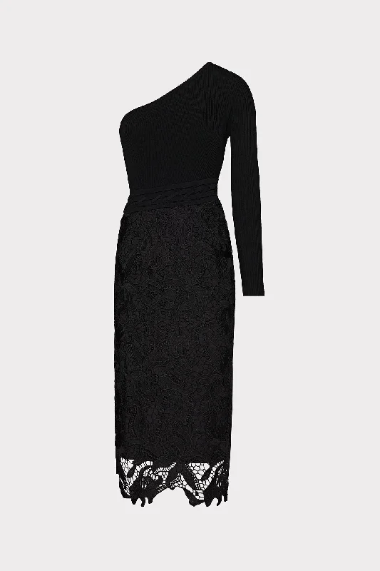 Buy More, Pay Less!Kingsley One Shoulder Combo Knit Midi Dress