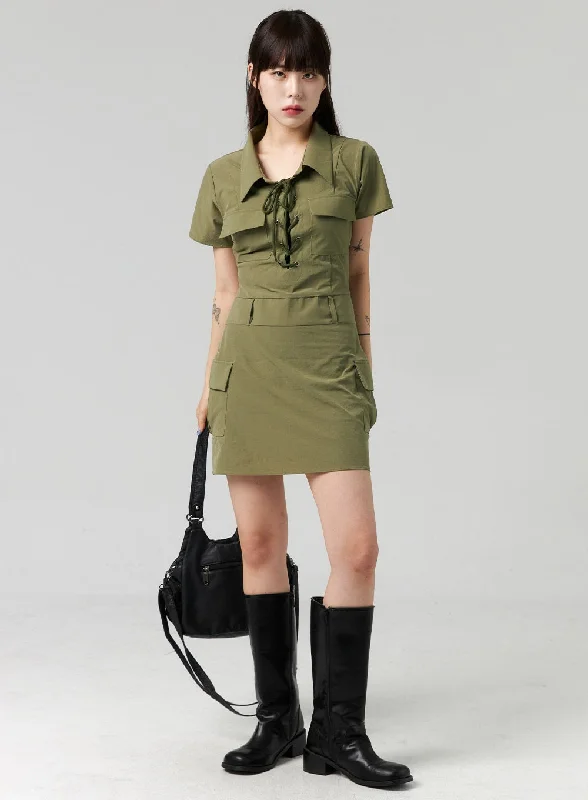 Your Discount is Waiting!Lace-Up Mini Dress CL321