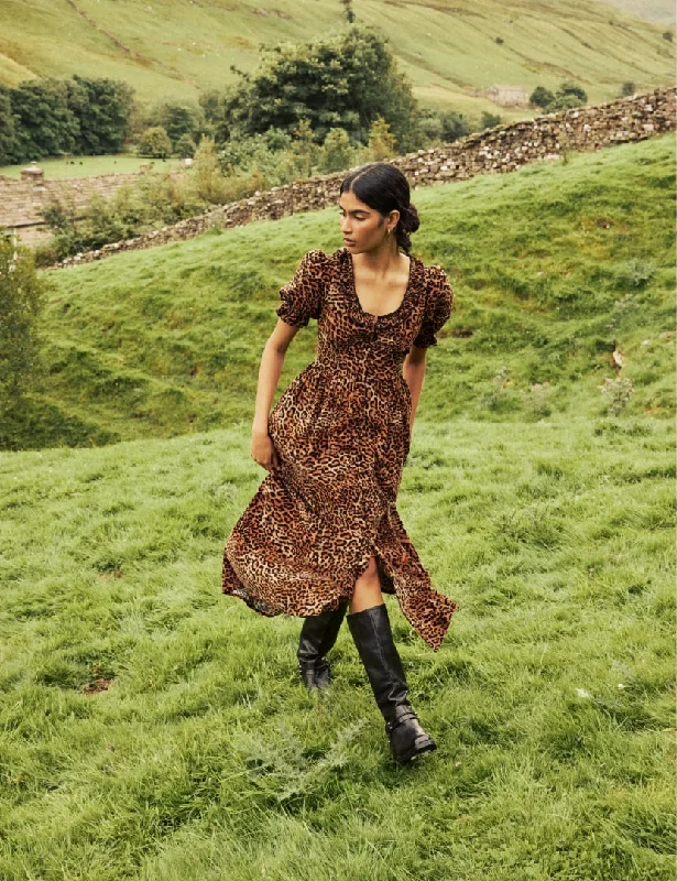 Price Drop Alert!Leopard Print Cord Flossie Midi Dress