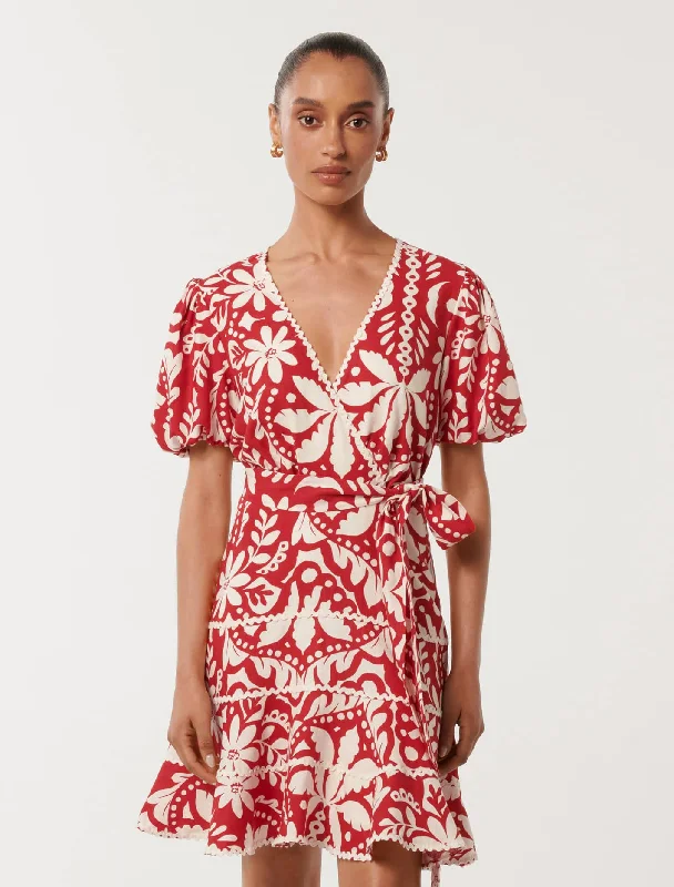 The Best Sale of the Year!Natalia Petite Tiered Trim Skater Mini Dress
