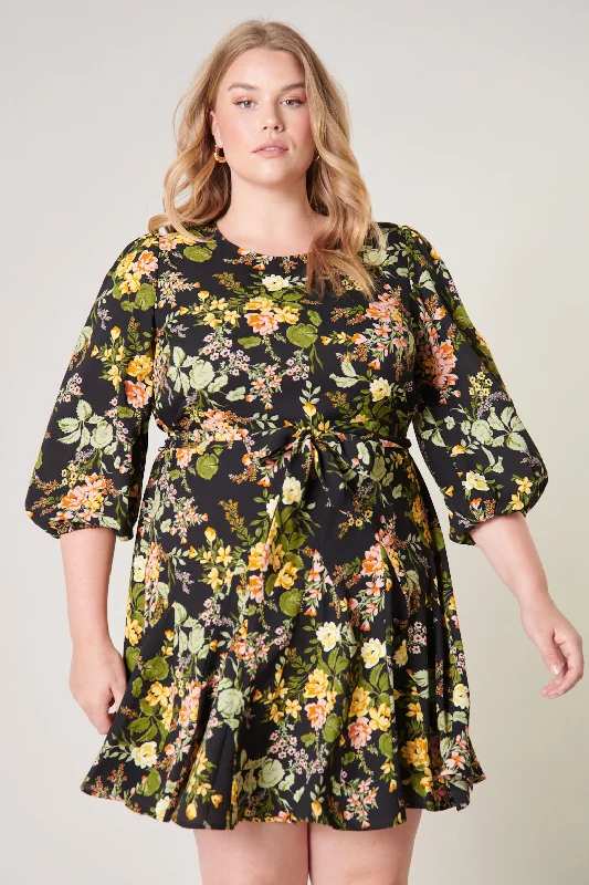 Find the Best Deals Here!Night Bloom Balloon Sleeve Derby Dress Curve