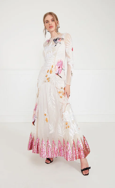 Best Price of the Season!Opera Tattoo Dress - White Mix