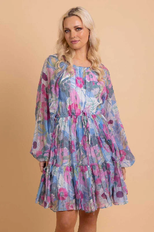 Get More, Spend Less – Shop Now!Phoebe Mini Dress Blue Floral