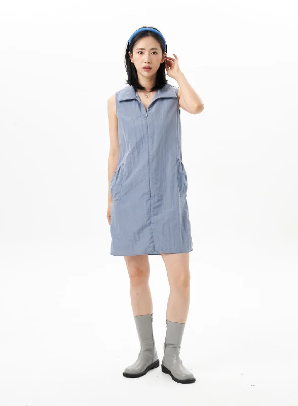 Act Fast – Limited Time Savings!Pocket Zip-Up Mini Dress OU314