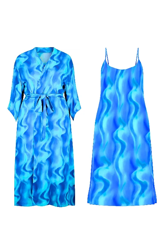 Biggest Sale of the Season!Slip Dress & Kimono Sea Wave Set