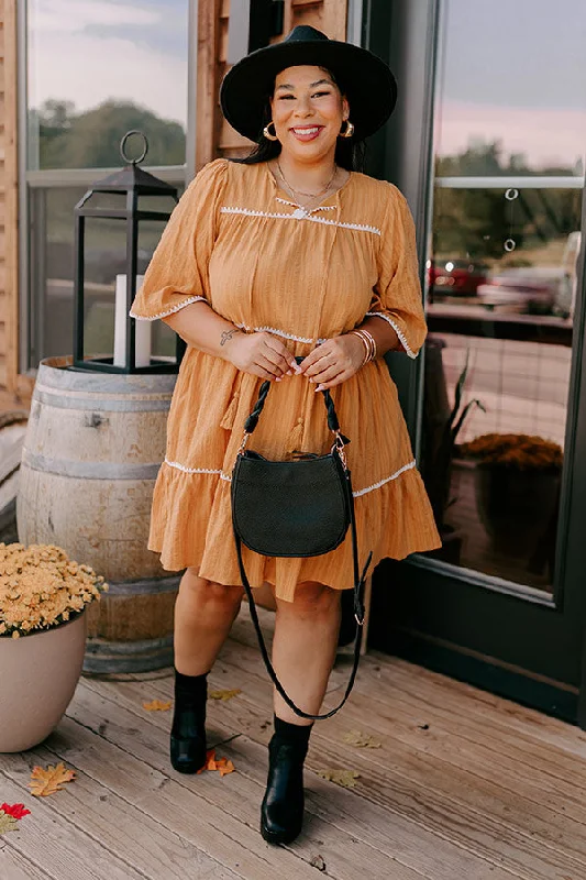 Shop More, Spend Less!Simply Lovely Tiered Mini Dress in Mustard Curves