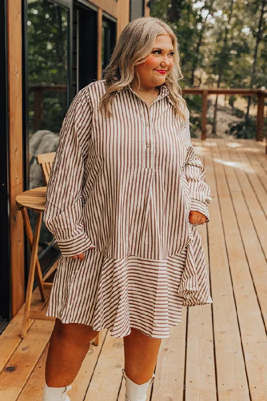 Don’t Wait – Deals Won’t Last!Stripe A Pose Mini Dress Curves