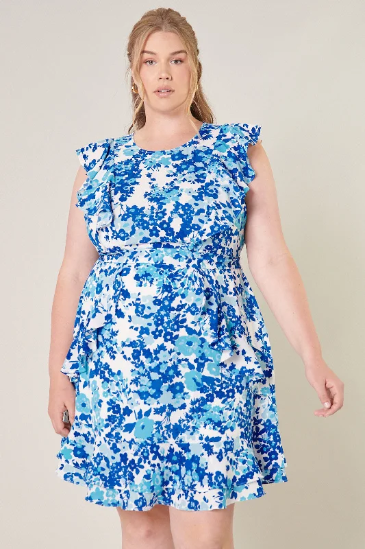 Steals and Deals Await!Trieste Ruffle Detail Mini Dress Curve